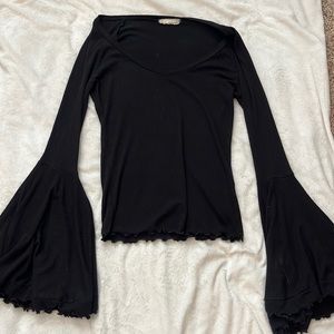 Long Sleeve Black Western Top